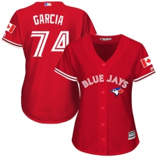 Women's Majestic Toronto Blue Jays #74 Jaime Garcia Authentic Scarlet Alternate MLB Jersey