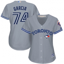 Women's Majestic Toronto Blue Jays #74 Jaime Garcia Replica Grey Road MLB Jersey