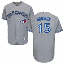 Men's Majestic Toronto Blue Jays #15 Randal Grichuk Grey Road Flex Base Authentic Collection MLB Jersey