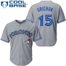 Men's Majestic Toronto Blue Jays #15 Randal Grichuk Replica Grey Road MLB Jersey