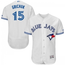 Men's Majestic Toronto Blue Jays #15 Randal Grichuk White Home Flex Base Authentic Collection MLB Jersey