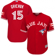Youth Majestic Toronto Blue Jays #15 Randal Grichuk Authentic Scarlet Alternate MLB Jersey