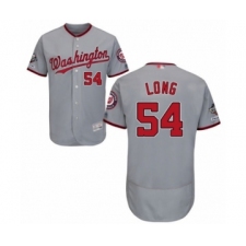 Men's Washington Nationals #54 Kevin Long Grey Road Flex Base Authentic Collection 2019 World Series Champions Baseball Jersey