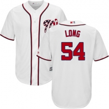 Youth Majestic Washington Nationals #54 Kevin Long Authentic White Home Cool Base MLB Jersey