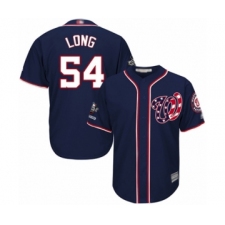 Youth Washington Nationals #54 Kevin Long Authentic Navy Blue Alternate 2 Cool Base 2019 World Series Champions Baseball Jersey