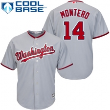 Men's Majestic Washington Nationals #14 Miguel Montero Replica Grey Road Cool Base MLB Jersey
