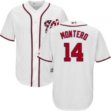 Men's Majestic Washington Nationals #14 Miguel Montero Replica White Home Cool Base MLB Jersey