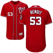 Men's Majestic Washington Nationals #53 Joaquin Benoit Red Alternate Flex Base Authentic Collection MLB Jersey