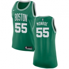 Women's Nike Boston Celtics #55 Greg Monroe Authentic Green(White No.) Road NBA Jersey - Icon Edition