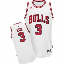 Men's Adidas Chicago Bulls #3 Omer Asik Swingman White Home NBA Jersey