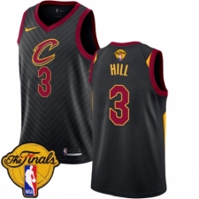 Men's Nike Cleveland Cavaliers #3 George Hill Authentic Black 2018 NBA Finals Bound NBA Jersey Statement Edition