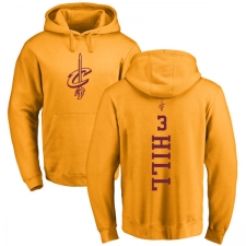 NBA Nike Cleveland Cavaliers #3 George Hill Gold One Color Backer Pullover Hoodie