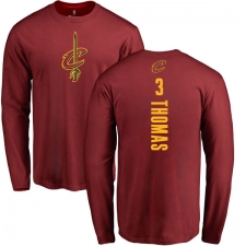 NBA Nike Cleveland Cavaliers #3 George Hill Maroon Backer Long Sleeve T-Shirt