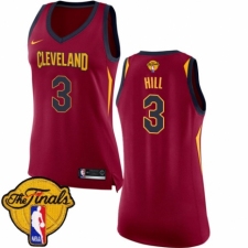 Women's Nike Cleveland Cavaliers #3 George Hill Authentic Maroon 2018 NBA Finals Bound NBA Jersey - Icon Edition