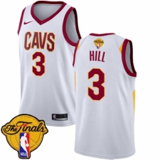 Youth Nike Cleveland Cavaliers #3 George Hill Authentic White 2018 NBA Finals Bound NBA Jersey - Association Edition