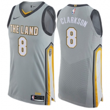 Men's Nike Cleveland Cavaliers #8 Jordan Clarkson Authentic Gray NBA Jersey - City Edition