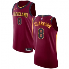 Men's Nike Cleveland Cavaliers #8 Jordan Clarkson Authentic Maroon NBA Jersey - Icon Edition