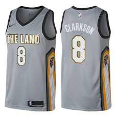 Men's Nike Cleveland Cavaliers #8 Jordan Clarkson Swingman Gray NBA Jersey - City Edition