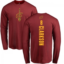 NBA Nike Cleveland Cavaliers #8 Jordan Clarkson Maroon Backer Long Sleeve T-Shirt