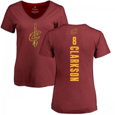 NBA Women's Nike Cleveland Cavaliers #8 Jordan Clarkson Maroon Backer T-Shirt