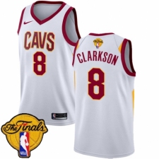Youth Nike Cleveland Cavaliers #8 Jordan Clarkson Authentic White 2018 NBA Finals Bound NBA Jersey - Association Edition