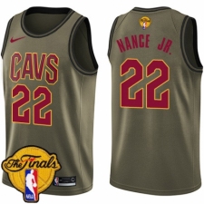 Men's Nike Cleveland Cavaliers #22 Larry Nance Jr. Swingman Green Salute to Service 2018 NBA Finals Bound NBA Jersey