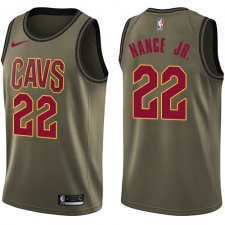 Men's Nike Cleveland Cavaliers #22 Larry Nance Jr. Swingman Green Salute to Service NBA Jersey