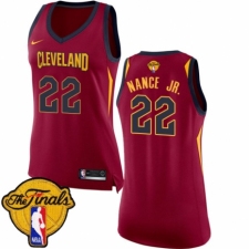 Women's Nike Cleveland Cavaliers #22 Larry Nance Jr. Authentic Maroon 2018 NBA Finals Bound NBA Jersey - Icon Edition