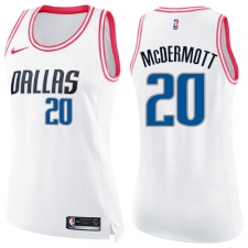 Women's Nike Dallas Mavericks #20 Doug McDermott Swingman White/Pink Fashion NBA Jersey