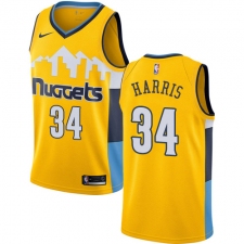 Men's Nike Denver Nuggets #34 Devin Harris Authentic Gold Alternate NBA Jersey Statement Edition