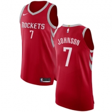 Men's Nike Houston Rockets #7 Joe Johnson Authentic Red NBA Jersey - Icon Edition