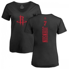 NBA Women's Nike Houston Rockets #7 Joe Johnson Black One Color Backer Slim-Fit V-Neck T-Shirt
