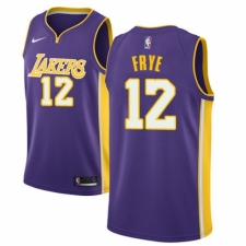 Men's Nike Los Angeles Lakers #12 Channing Frye Authentic Purple NBA Jersey - Icon Edition