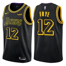Men's Nike Los Angeles Lakers #12 Channing Frye Swingman Black City Edition NBA Jersey