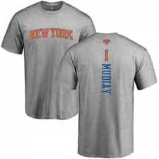 NBA Nike New York Knicks #1 Emmanuel Mudiay Ash Backer T-Shirt