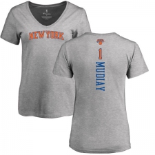 NBA Women's Nike New York Knicks #1 Emmanuel Mudiay Ash Backer T-Shirt