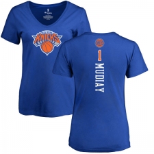 NBA Women's Nike New York Knicks #1 Emmanuel Mudiay Royal Blue Backer T-Shirt