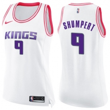 Women's Nike Sacramento Kings #9 Iman Shumpert Swingman White/Pink Fashion NBA Jersey