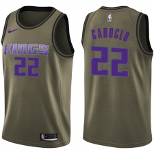 Men's Nike Sacramento Kings #22 Bruno Caboclo Swingman Green Salute to Service NBA Jersey