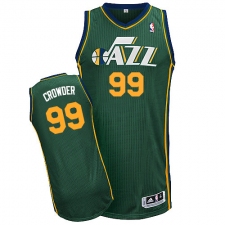 Men's Adidas Utah Jazz #99 Jae Crowder Authentic Green Alternate NBA Jersey