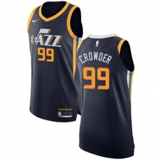 Men's Nike Utah Jazz #99 Jae Crowder Authentic Navy Blue Road NBA Jersey - Icon Edition