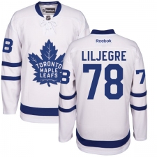 Men's Reebok Toronto Maple Leafs #78 Timothy Liljegren Authentic White Away NHL Jersey