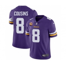 Men's Minnesota Vikings 2022 #8 Kirk Cousins Purple With 4-Star C Patch Vapor Untouchable Limited Stitched NFL Jersey