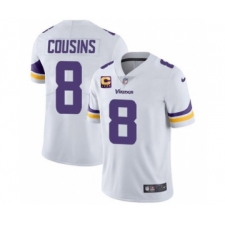 Men's Minnesota Vikings 2022 #8 Kirk Cousins White With 4-Star C Patch Vapor Untouchable Limited Stitched NFL Jersey