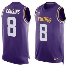 Men's Nike Minnesota Vikings #8 Kirk Cousins Limited Purple Player Name & Number Tank Top NFL Jersey