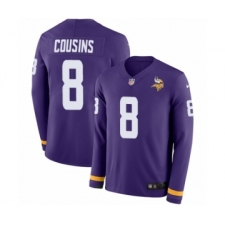 Men's Nike Minnesota Vikings #8 Kirk Cousins Limited Purple Therma Long Sleeve NFL Jersey