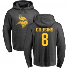 NFL Nike Minnesota Vikings #8 Kirk Cousins Ash One Color Pullover Hoodie