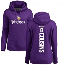NFL Women's Nike Minnesota Vikings #8 Kirk Cousins Purple Backer Pullover Hoodie