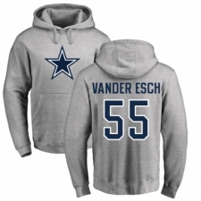 NFL Nike Dallas Cowboys #55 Leighton Vander Esch Ash Name & Number Logo Pullover Hoodie