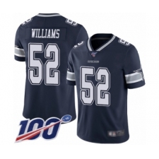 Men's Dallas Cowboys #52 Connor Williams Navy Blue Team Color Vapor Untouchable Limited Player 100th Season Football Jersey